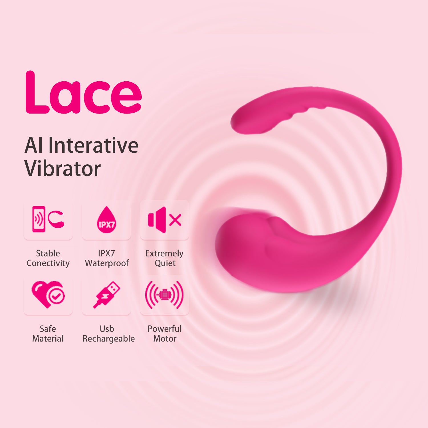 Lace - AI-Powered Smart App-Controlled Vibrator for Women | G-Spot Stimulator & Remote Couples Play