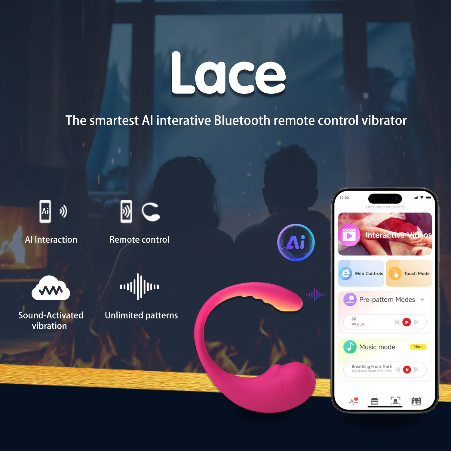 Lace - AI-Powered Smart App-Controlled Vibrator for Women | G-Spot Stimulator & Remote Couples Play